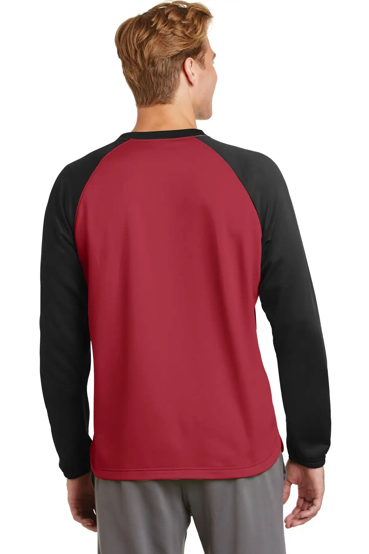 Sport-Tek Men's Sport-Wick Raglan Colorblock Fleece Crewneck ST242 - Image 18