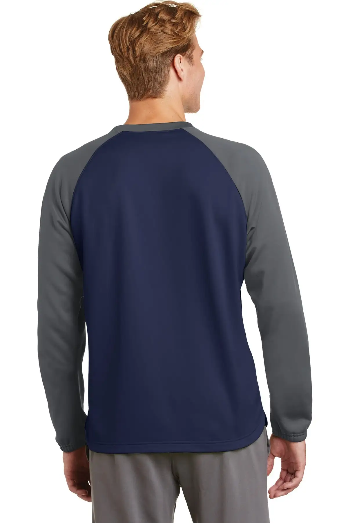 Sport-Tek Men's Sport-Wick Raglan Colorblock Fleece Crewneck ST242 - Image 10