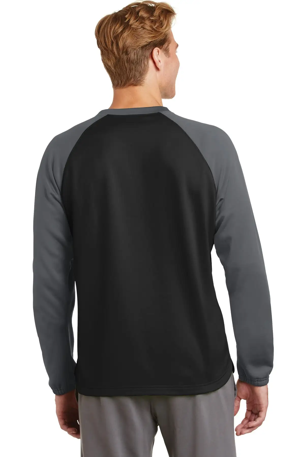 Sport-Tek Men's Sport-Wick Raglan Colorblock Fleece Crewneck ST242 - Image 7
