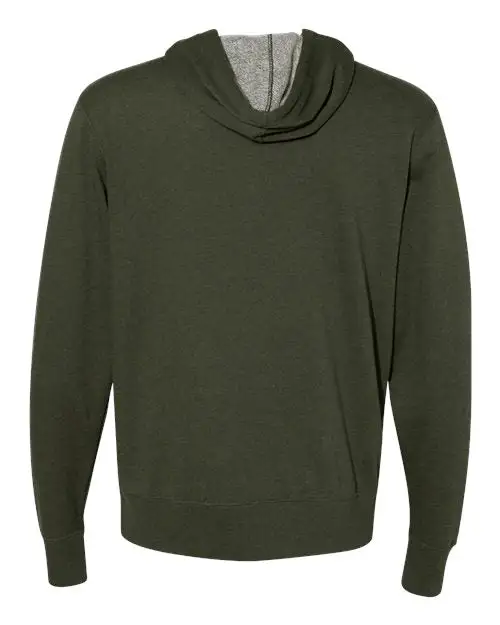 Independent Trading Co. Men's Heathered French Terry Full-Zip Hooded Sweatshirt - Image 9