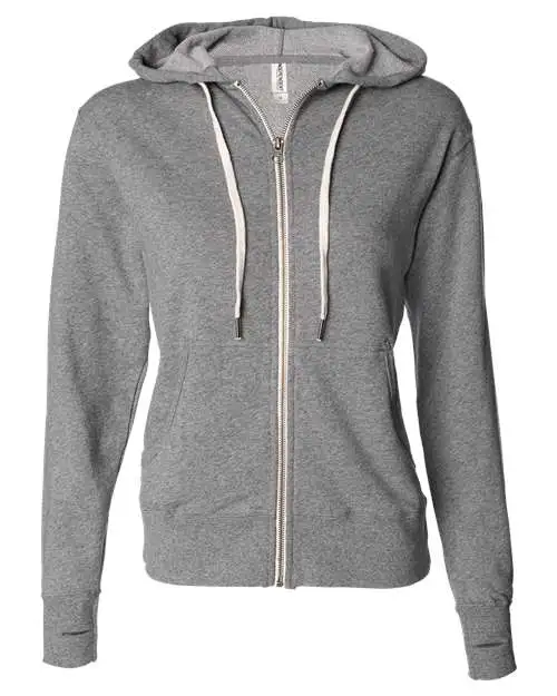 Independent Trading Co. Men's Heathered French Terry Full-Zip Hooded Sweatshirt - Image 6