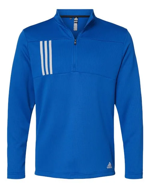 Adidas Men's 3-Stripes Double Knit Quarter-Zip Pullover - Image 2