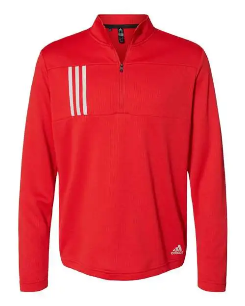Adidas Men's 3-Stripes Double Knit Quarter-Zip Pullover - Image 6