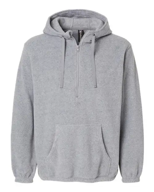 Burnside Polar Fleece Quarter-Zip Scuba Hooded Pullover - Image 4