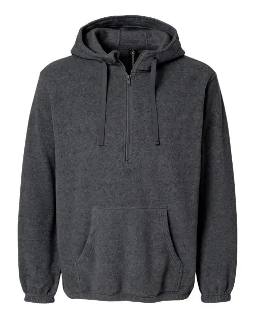 Burnside Polar Fleece Quarter-Zip Scuba Hooded Pullover - Image 2