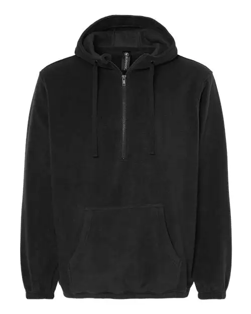Burnside Polar Fleece Quarter-Zip Scuba Hooded Pullover - Image 6