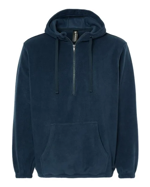 Burnside Polar Fleece Quarter-Zip Scuba Hooded Pullover - Image 8