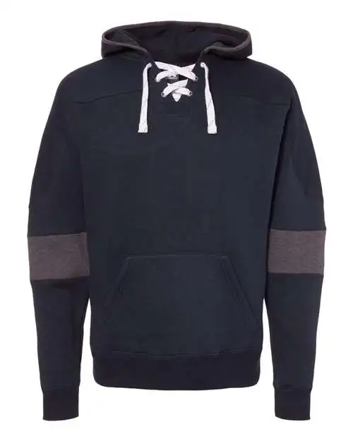 J. America Men's Sport Lace Colorblocked Fleece Hooded Sweatshirt - Image 4