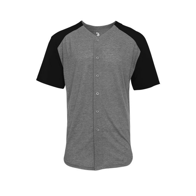 Badger Men's Tri-Blend Full Button Tee - Image 7