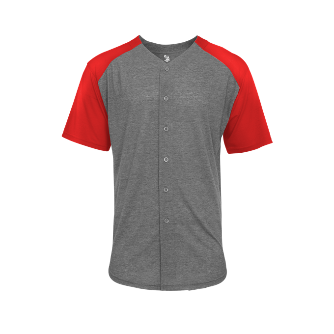 Badger Men's Tri-Blend Full Button Tee