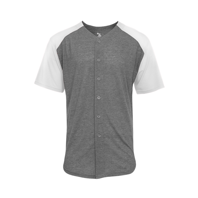 Badger Men's Tri-Blend Full Button Tee - Image 4