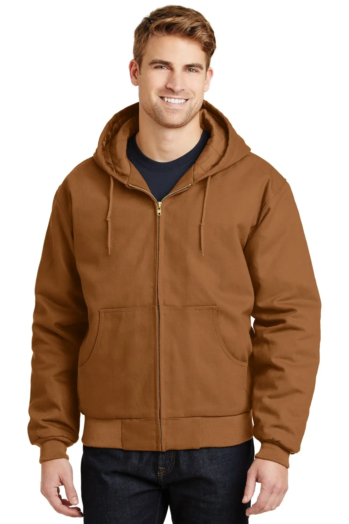 CornerStone Men's Duck Cloth Hooded Work Jacket. J763H