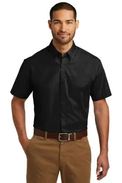 Port Authority Men's Short Sleeve Carefree Poplin Shirt. W101