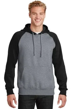 Sport-Tek Men's Raglan Colorblock Pullover Hooded Sweatshirt