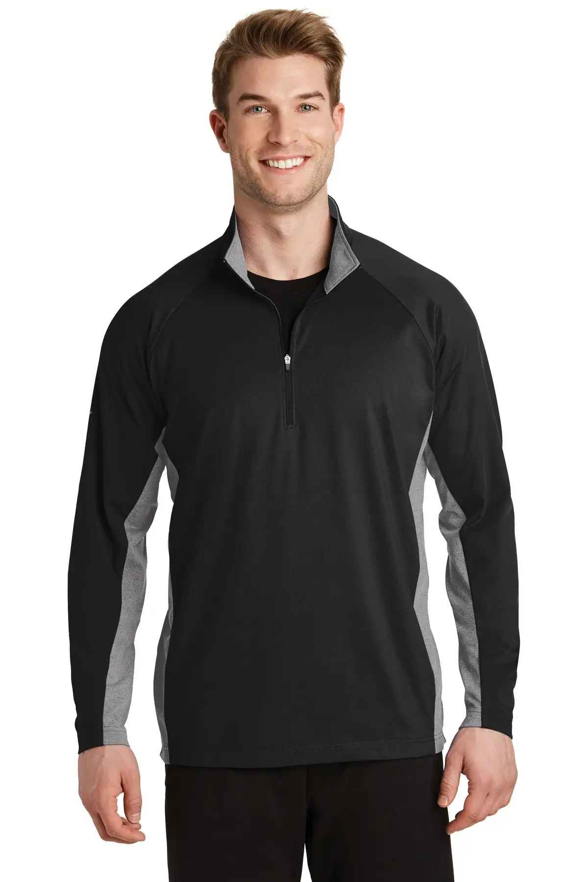 Sport-Tek Men's Sport-Wick Stretch Contrast 1/2-Zip Pullover
