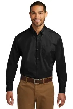 Port Authority Men's Tall Long Sleeve Carefree Poplin Shirt. TW100