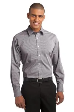 Port Authority Fine Stripe Stretch Poplin Shirt. S647