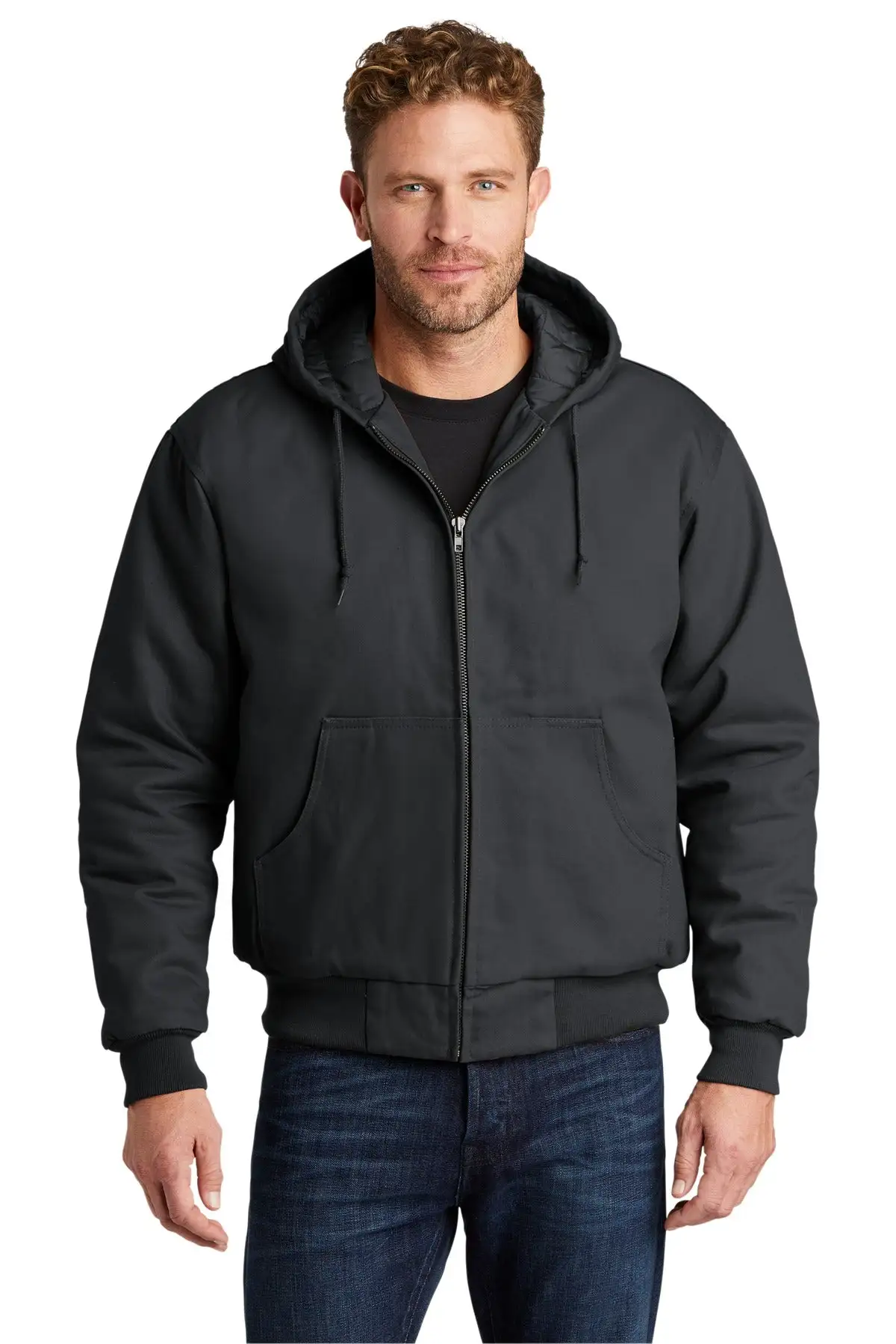 CornerStone Men's Duck Cloth Hooded Work Jacket. J763H - Image 9