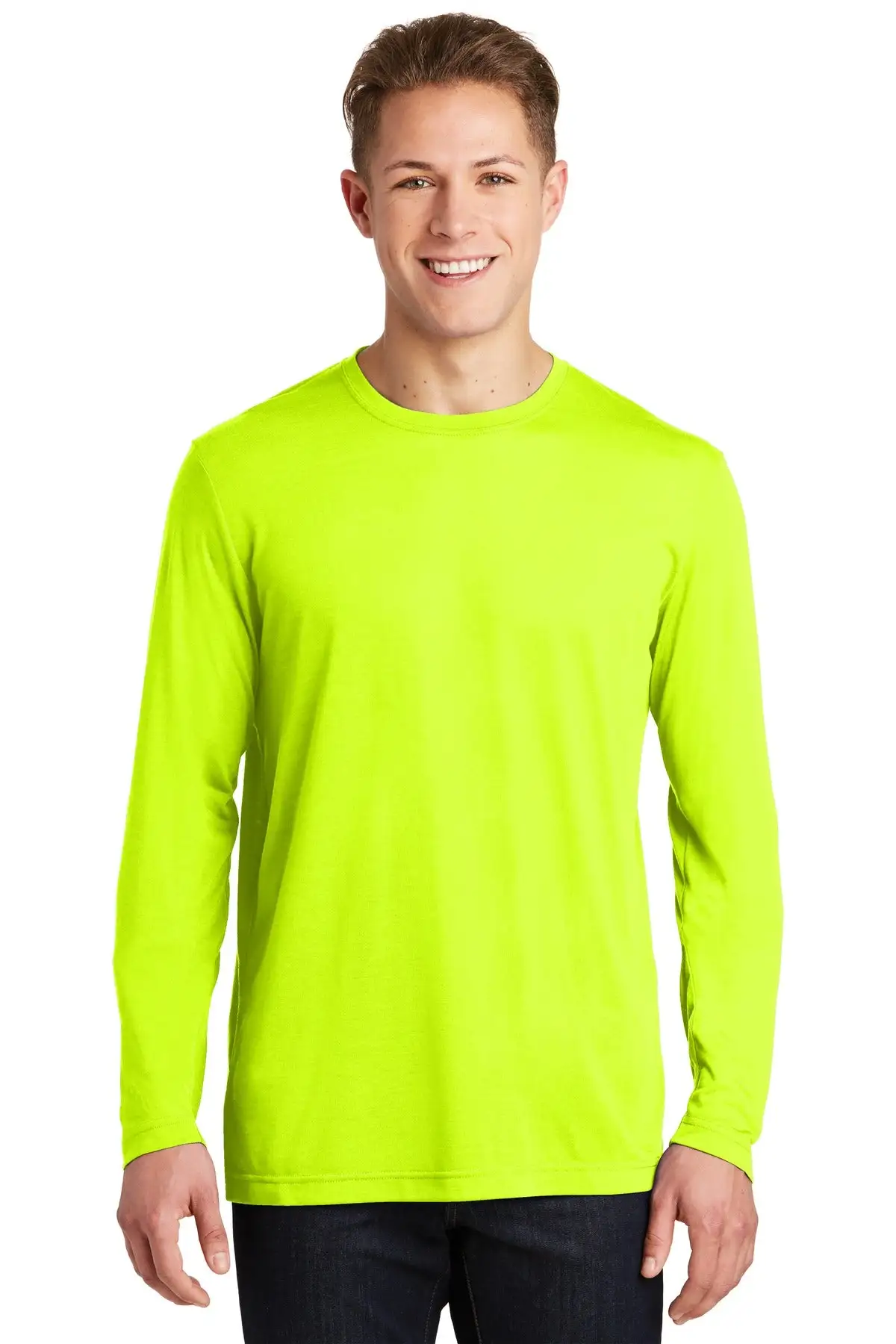 Sport-Tek Men's Long Sleeve PosiCharge Competitor Cotton Touch Tee. ST450LS - Image 2