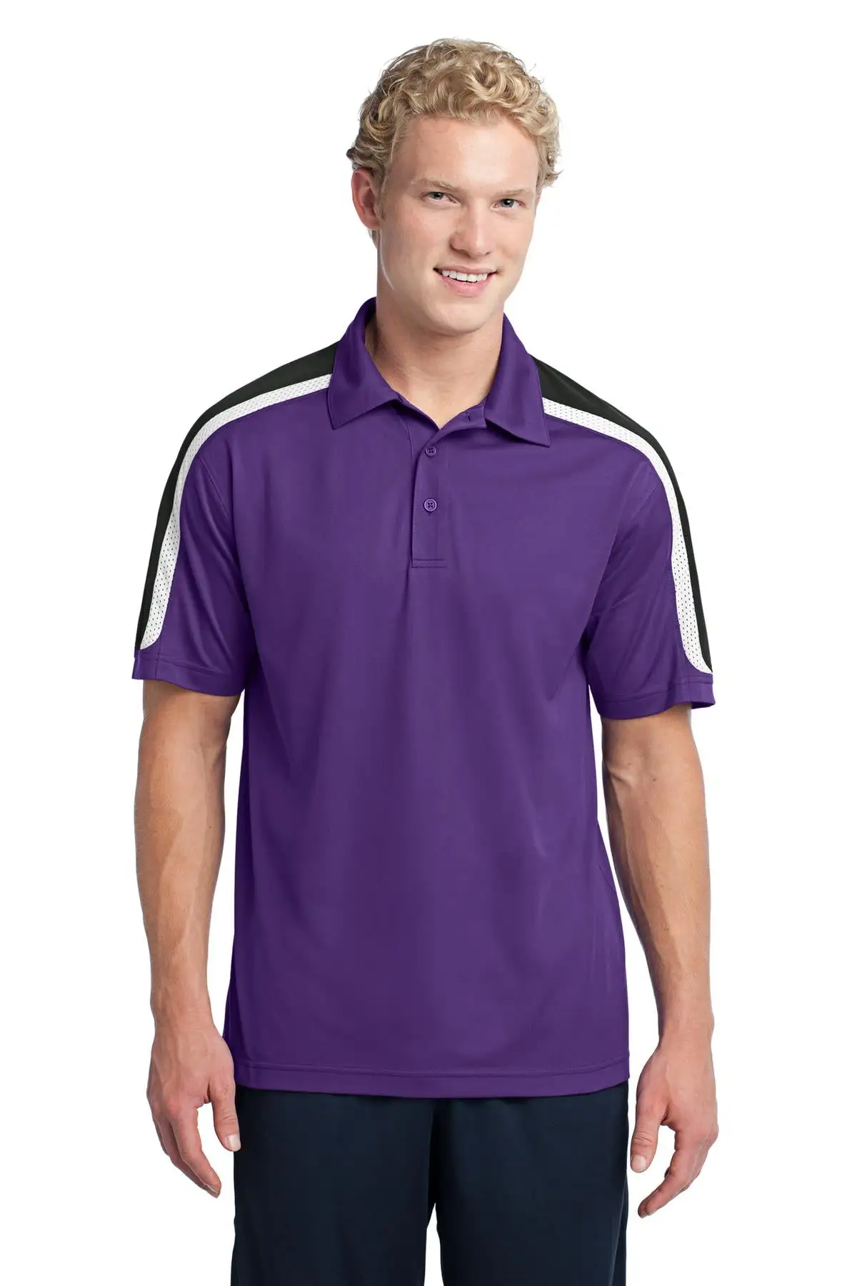 Sport-Tek Men's Tricolor Shoulder Micropique Sport-Wick Polo - Image 4