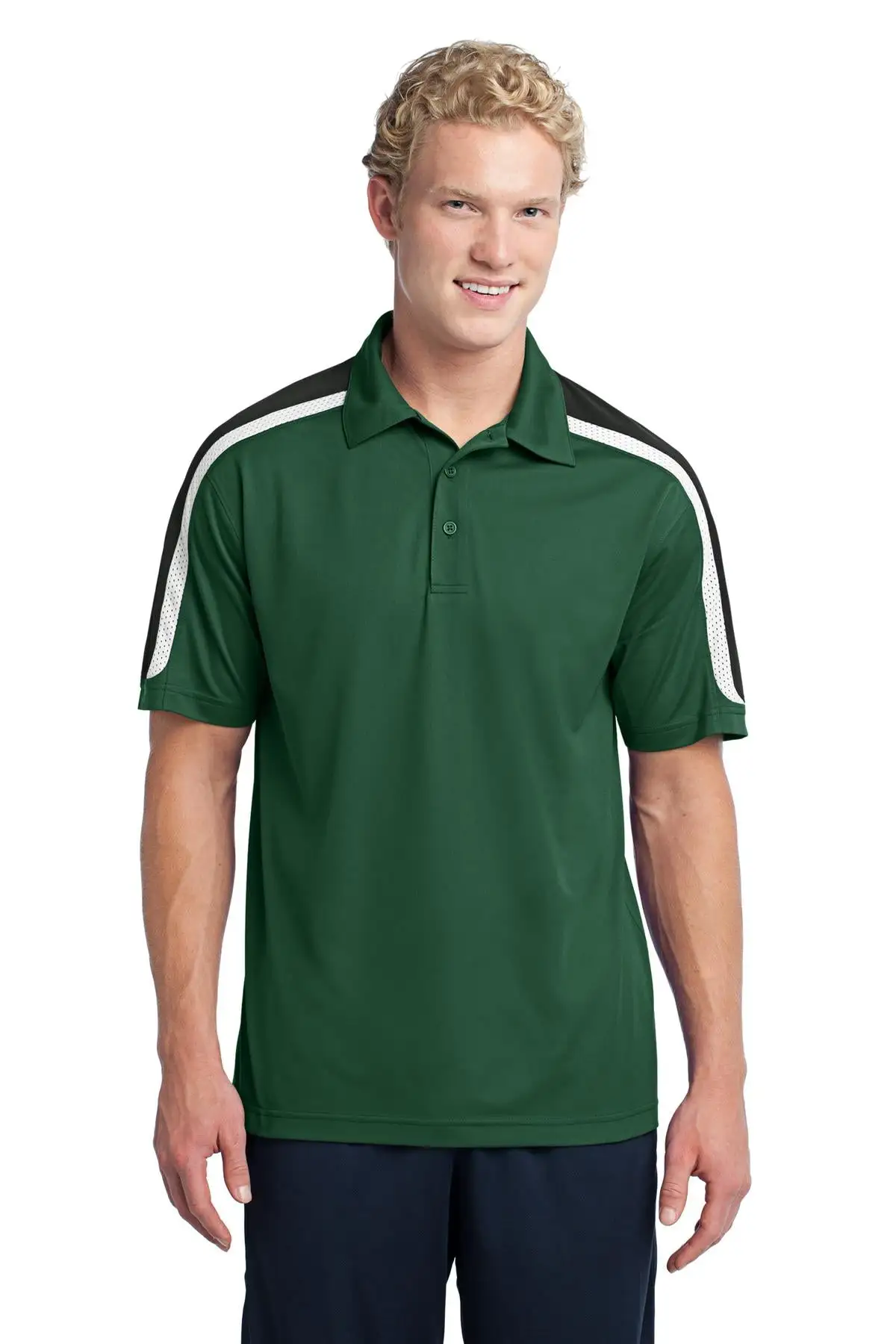 Sport-Tek Men's Tricolor Shoulder Micropique Sport-Wick Polo - Image 3