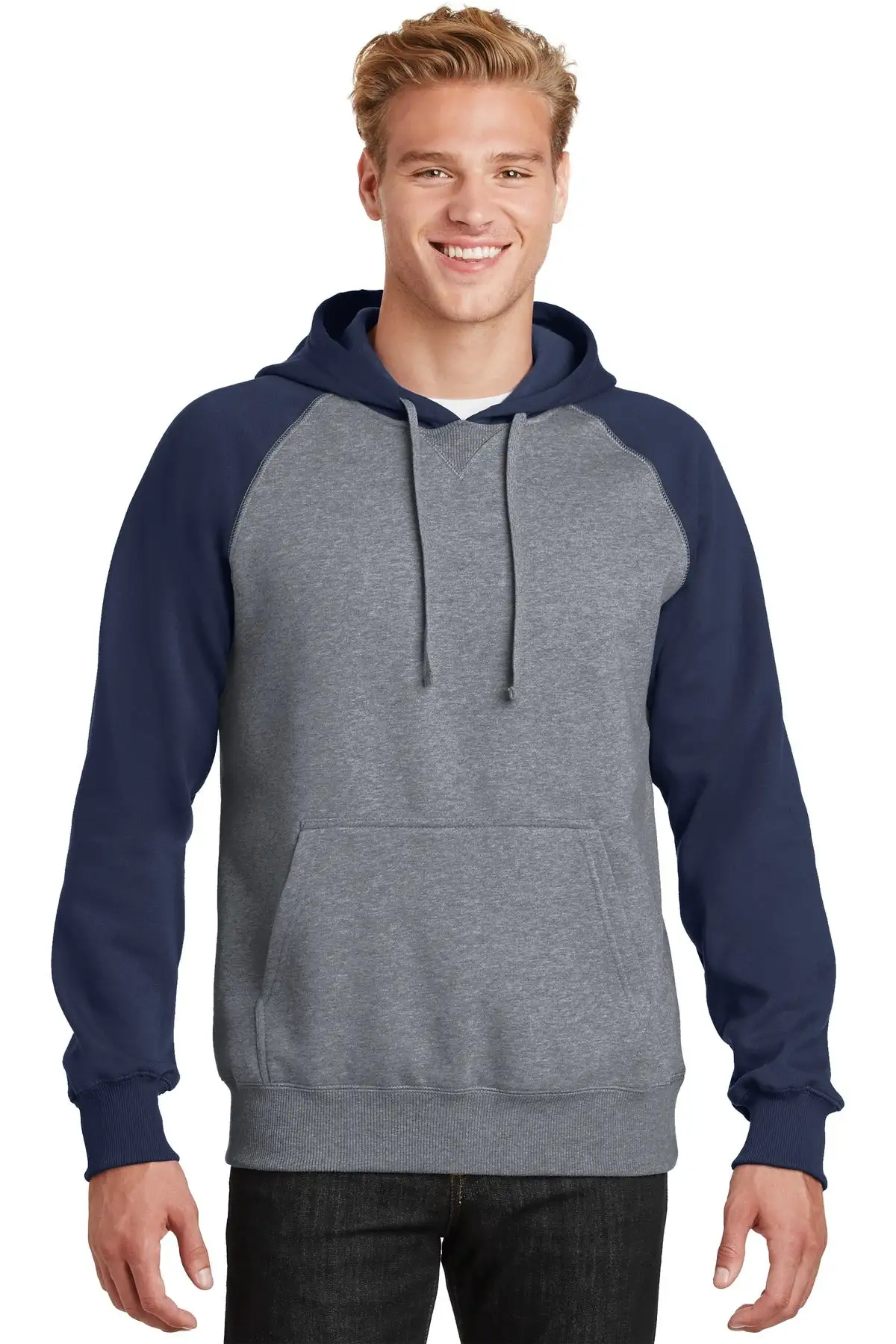 Sport-Tek Men's Raglan Colorblock Pullover Hooded Sweatshirt - Image 6