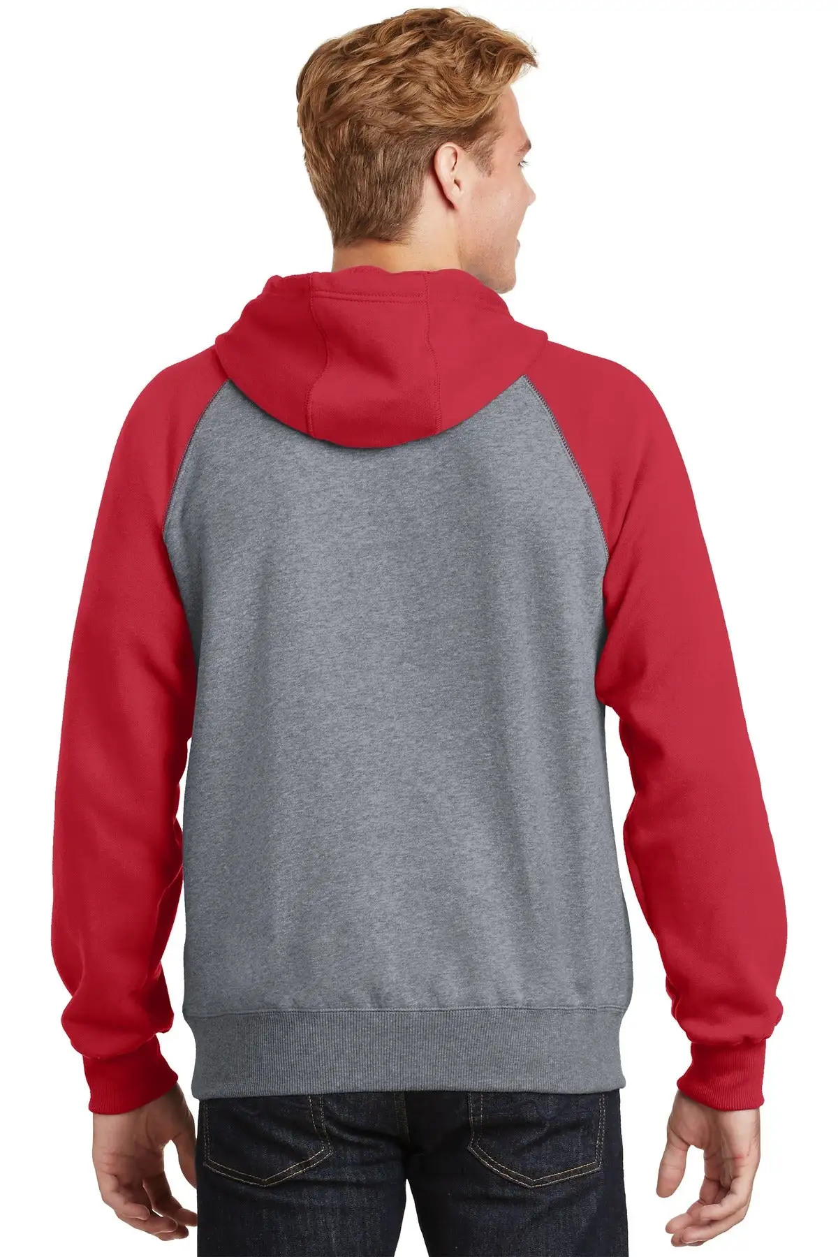 Sport-Tek Men's Raglan Colorblock Pullover Hooded Sweatshirt - Image 3