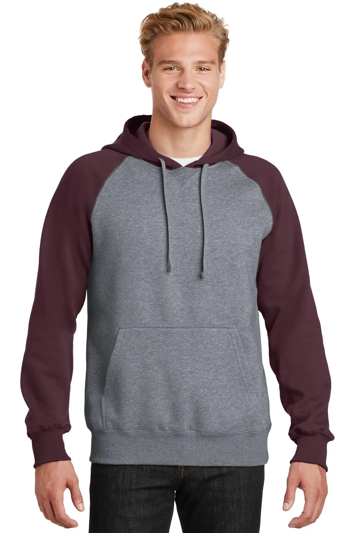 Sport-Tek Men's Raglan Colorblock Pullover Hooded Sweatshirt - Image 21