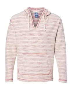 J. America Men's Baja French Terry V-Neck Hooded Pullover