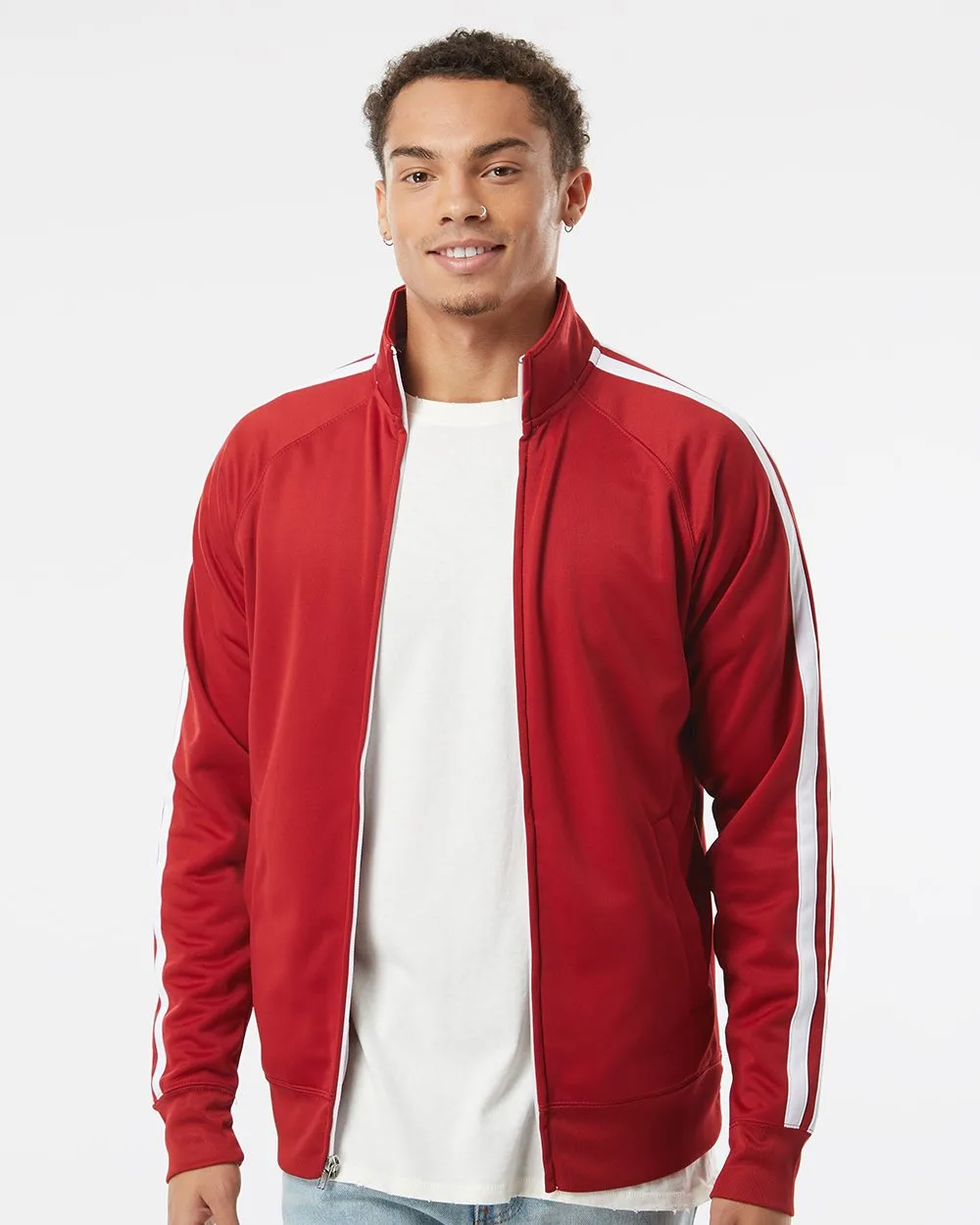 Independent Trading Co. Men's Lightweight Poly-Tech Full-Zip Track Jacket