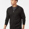 Independent Trading Co. Men's Lightweight Jersey Full-Zip Hooded T-Shirt