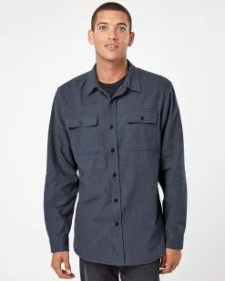 Burnside Men's Long Sleeve Solid Flannel Shirt