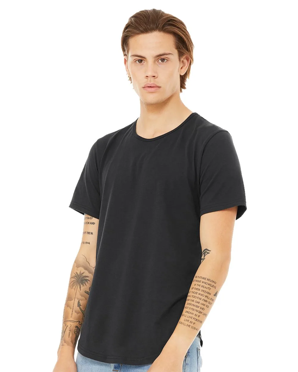 BELLA + CANVAS Men's Jersey Curved Hem Tee