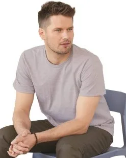 Bayside Men's USA-Made Ringspun 50/50 Heather Unisex T-Shirt