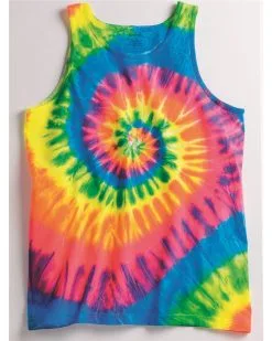 Dyenomite Unisex Multi-Color Spiral Tank Top