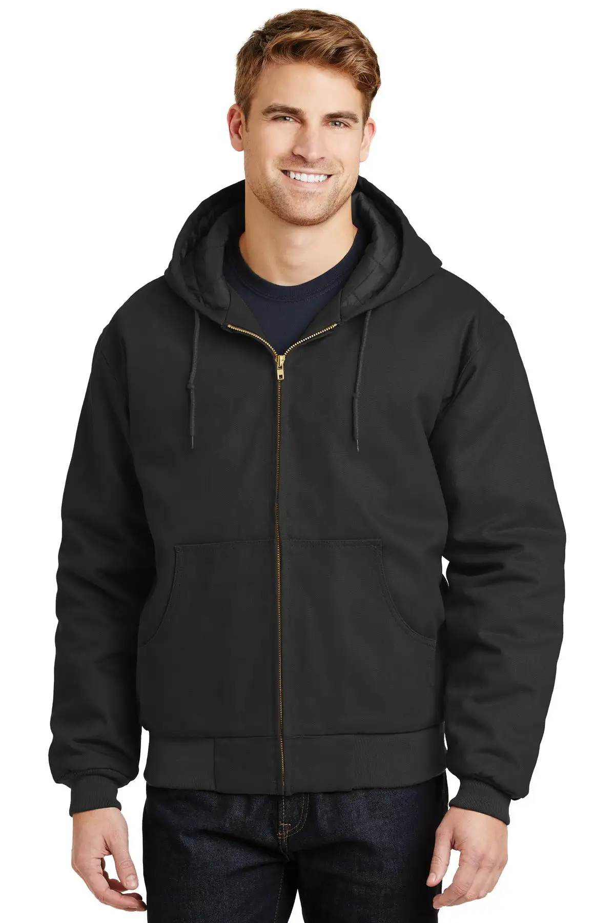 CornerStone Men's Duck Cloth Hooded Work Jacket. J763H - Image 6