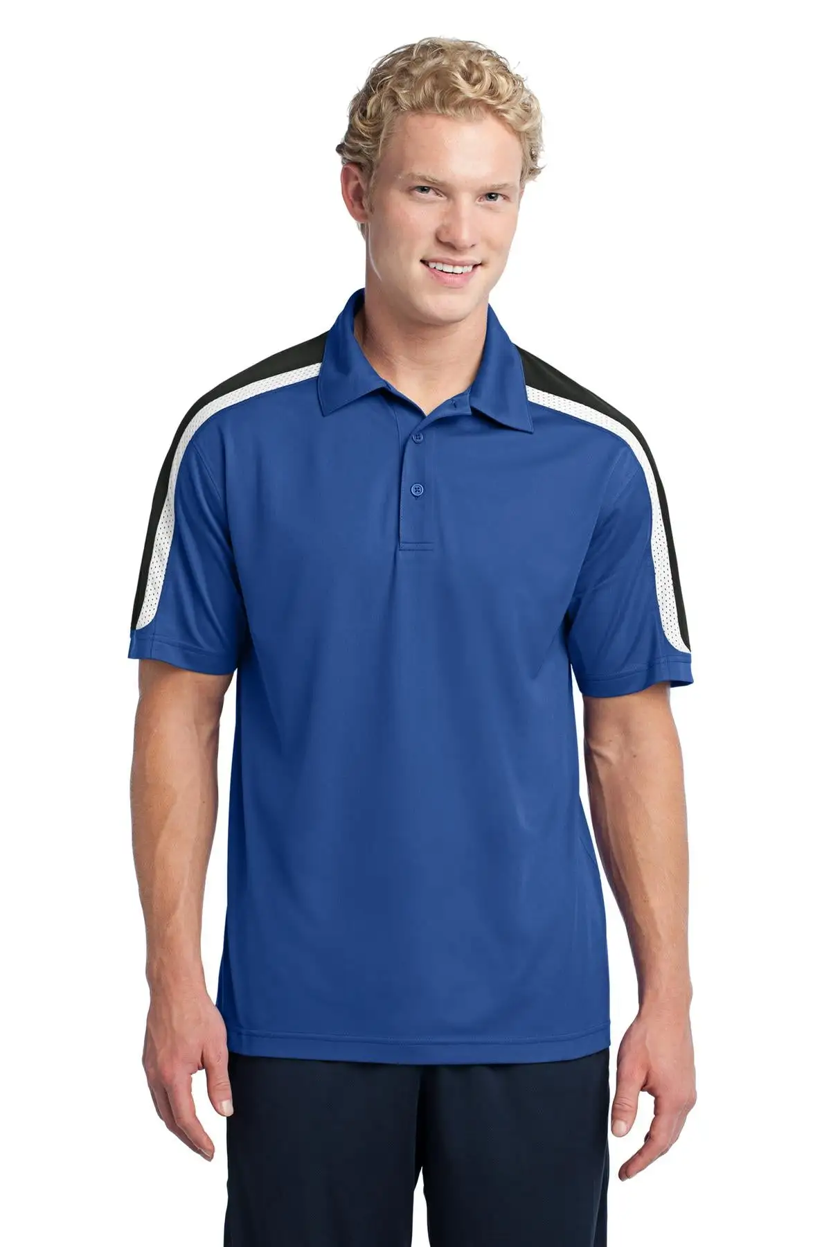 Sport-Tek Men's Tricolor Shoulder Micropique Sport-Wick Polo - Image 5