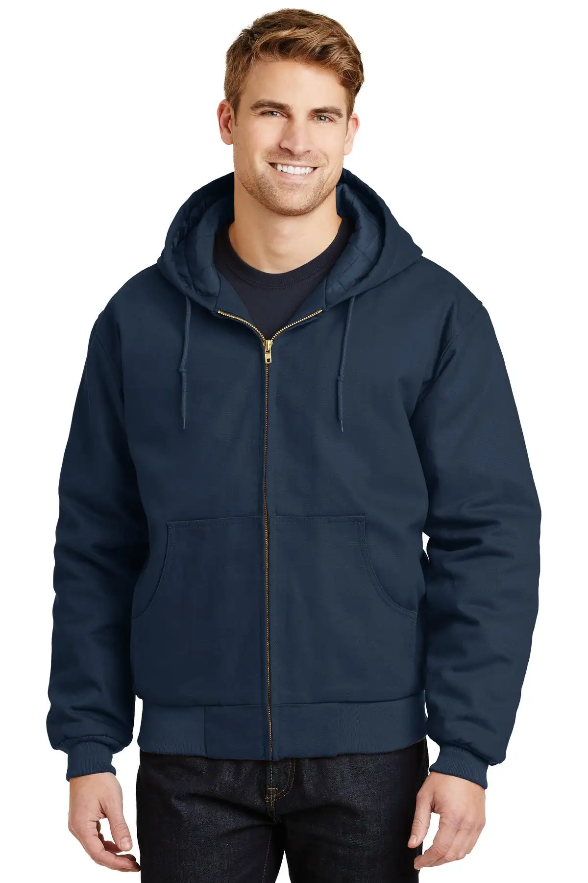 CornerStone Men's Duck Cloth Hooded Work Jacket. J763H - Image 2