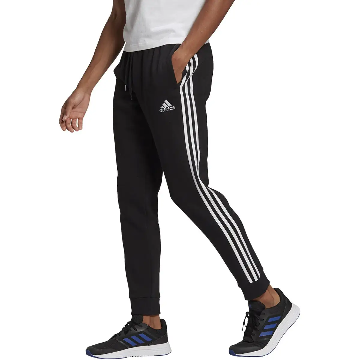Adidas Men's Essentials Tapered Cuff 3 Stripes Sweatpants - Image 3
